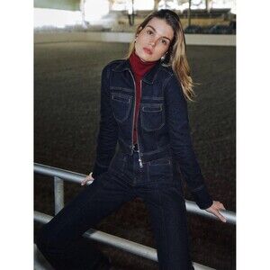 Reformation Fiona Cropped Denim Jacket And Mia Bootcut Jeans Set M